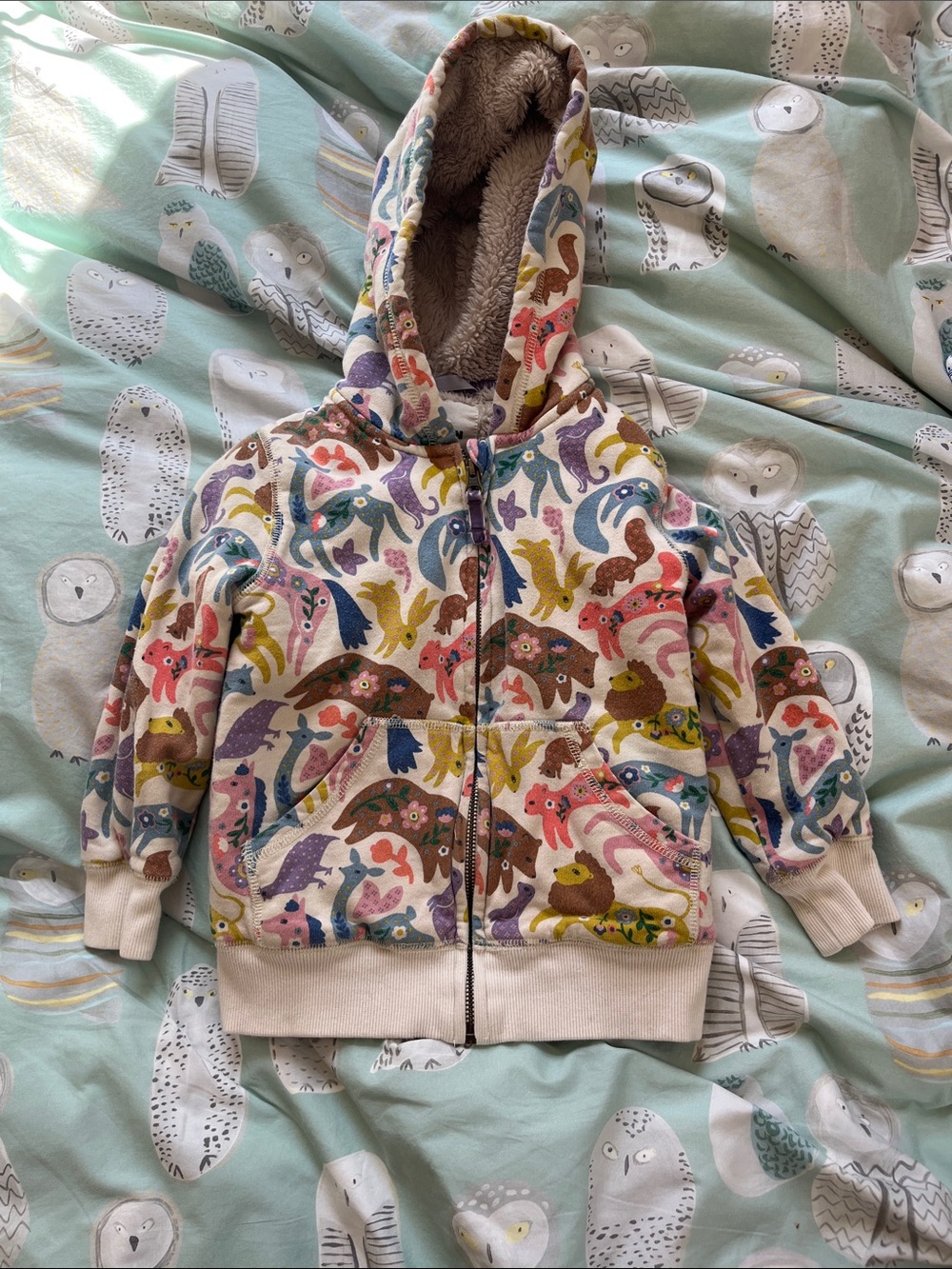 MINI BODEN GIRLS BORG HOODY